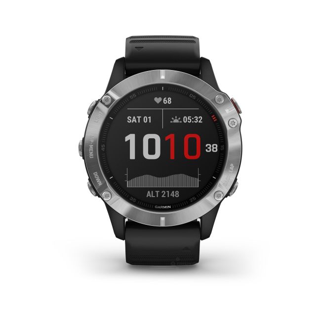 Garmin Fenix 6 Silver - curea neagra