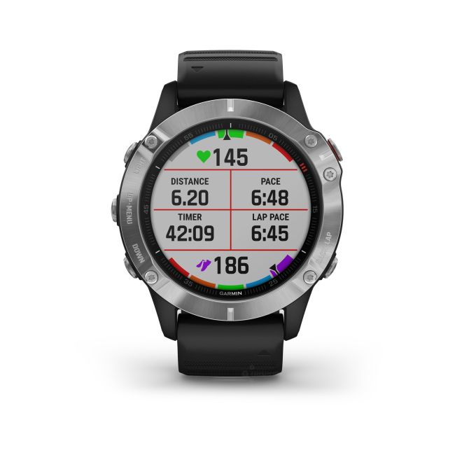 Garmin Fenix 6 Silver - curea neagra