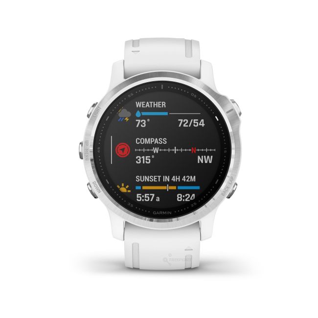 Garmin Fenix 6s Silver - curea alba