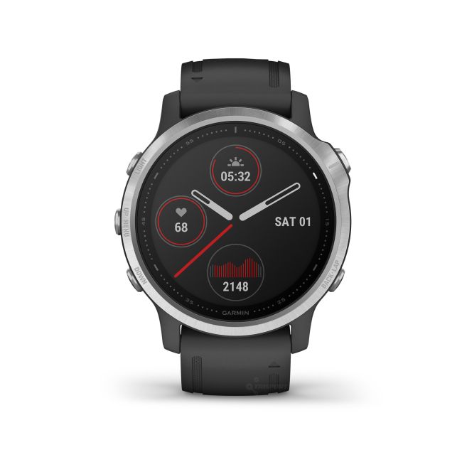 Garmin Fenix 6s Silver - curea neagra