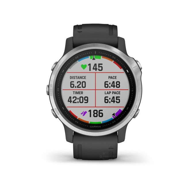 Garmin Fenix 6s Silver - curea neagra