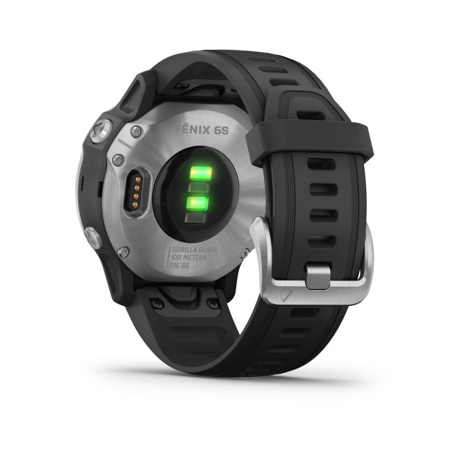 Garmin Fenix 6s Silver - curea neagra