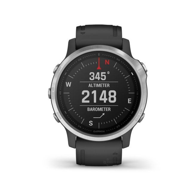 Garmin Fenix 6s Silver - curea neagra