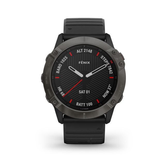 Garmin Fenix 6x PRO Sapphire Carbon Grey DLC - curea neagra