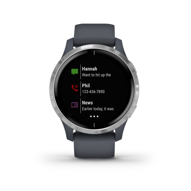 Garmin Venu cu GPS  și AMOLED - albastru granit argintiu
