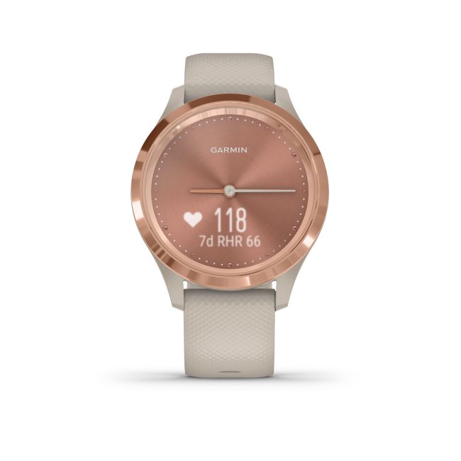 Garmin Vivomove 3s - rama auriu - bratara nisip deschis