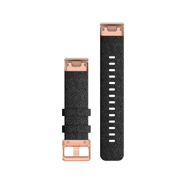 Garmin curea nailon - QuickFit 20 - neagra - rose gold
