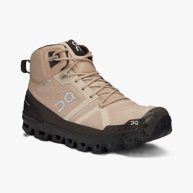 On Cloudrock Waterproof - ghete sport barbati - maro nisip negru