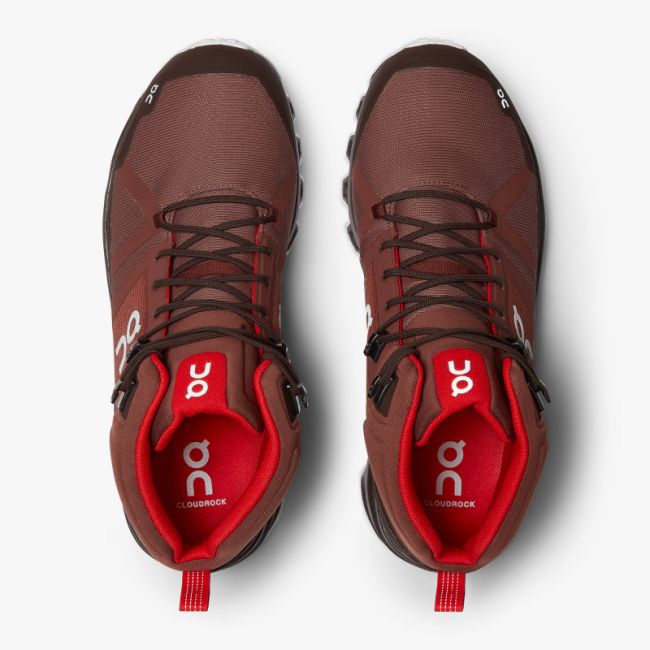 On Cloudrock Waterproof ghete rezistente la apa - maro cocoa rosu