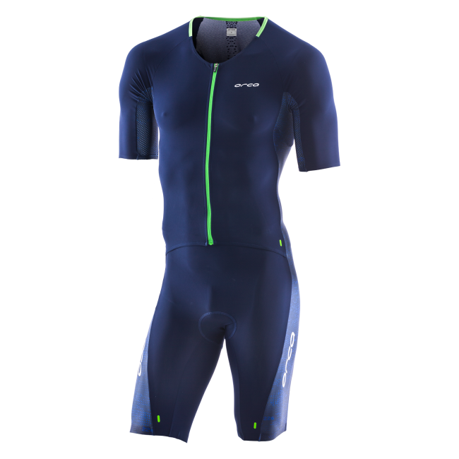Orca 226 costum triatlon maneca scurta bleumarin-verde
