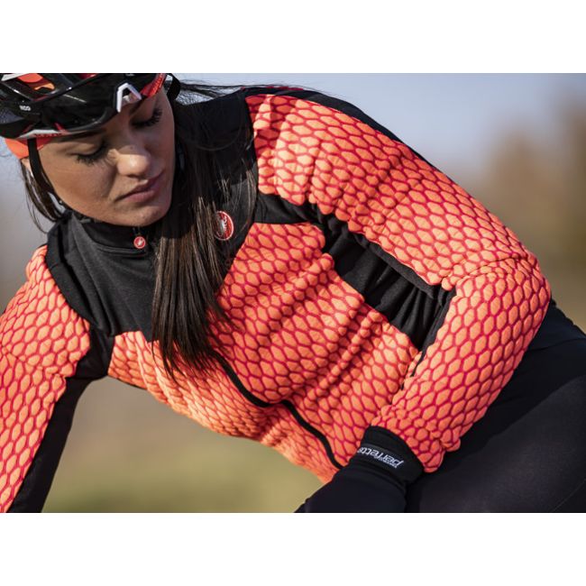 Castelli Bluza ciclism pentru femei maneca lunga Sfida Advanced Thermal Fabric - Roz Fluo