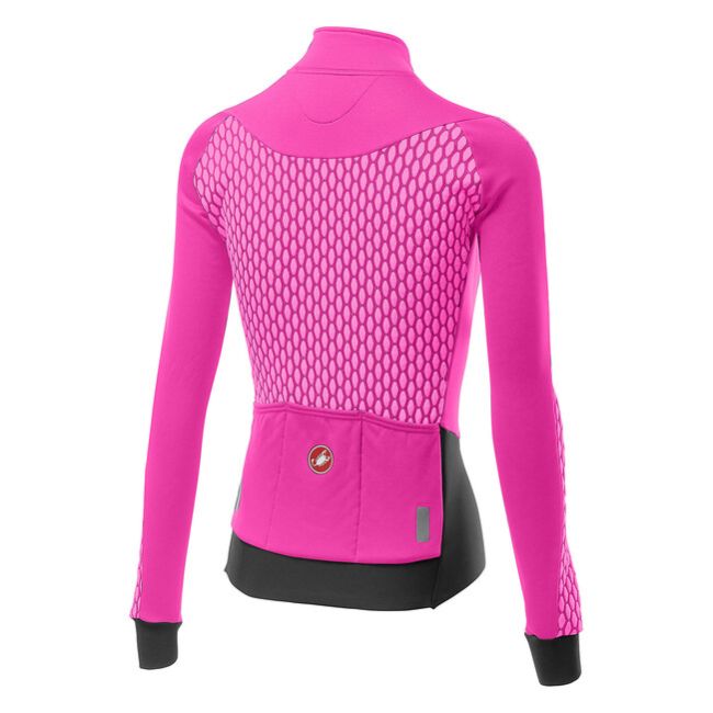 Castelli Bluza ciclism pentru femei maneca lunga Sfida Advanced Thermal Fabric - Roz Fluo