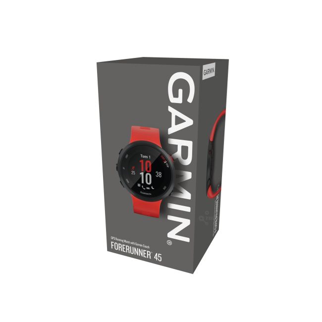 Garmin Forerunner 45 rosu - ceas cu GPS pentru alergare, bicicleta, cardio, yoga si alte sporturi