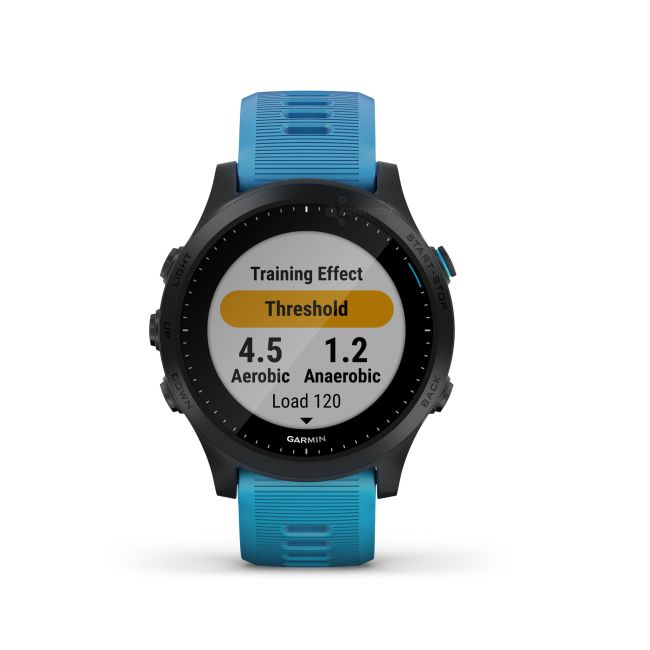 Garmin Forerunner 945 albastru bundle triatlon - ceas cu GPS pentru alergare, bicicleta, inot, triatlon si alte sporturi