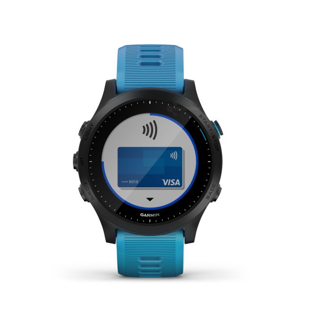 Garmin Forerunner 945 albastru bundle triatlon - ceas cu GPS pentru alergare, bicicleta, inot, triatlon si alte sporturi