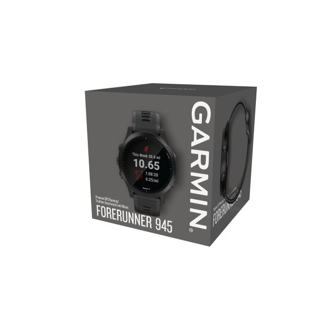 Garmin Forerunner 945 negru - ceas cu GPS pentru alergare, bicicleta, inot, triatlon si alte sporturi
