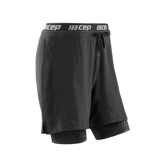 CEP Pantaloni scurti de antrenament 2 în 1 negri