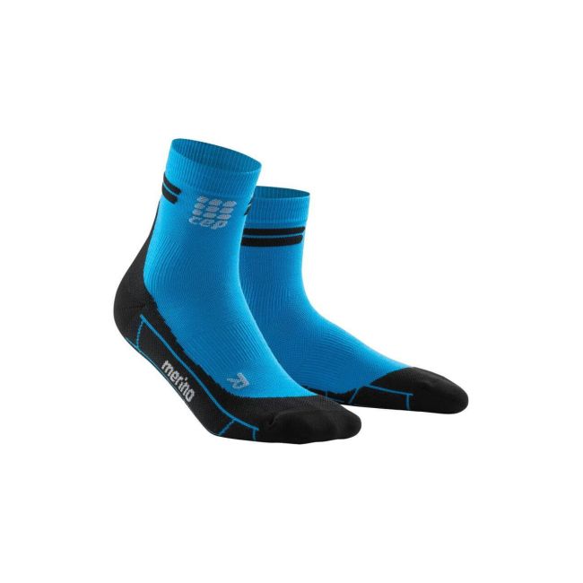 CEP Run Merino Short Cut Socks W electric blue-black