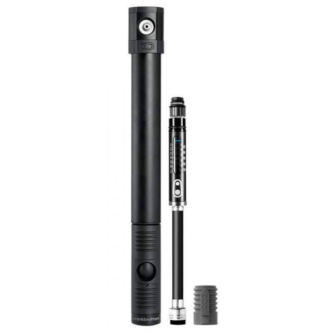 Crank Brothers - pompa de mana pentru bicicleta Klic HV Gauge cu adaptor CO2 - negru