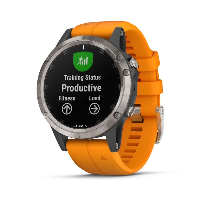Garmin Fenix 5 Plus Sapphire Titanium portocaliu