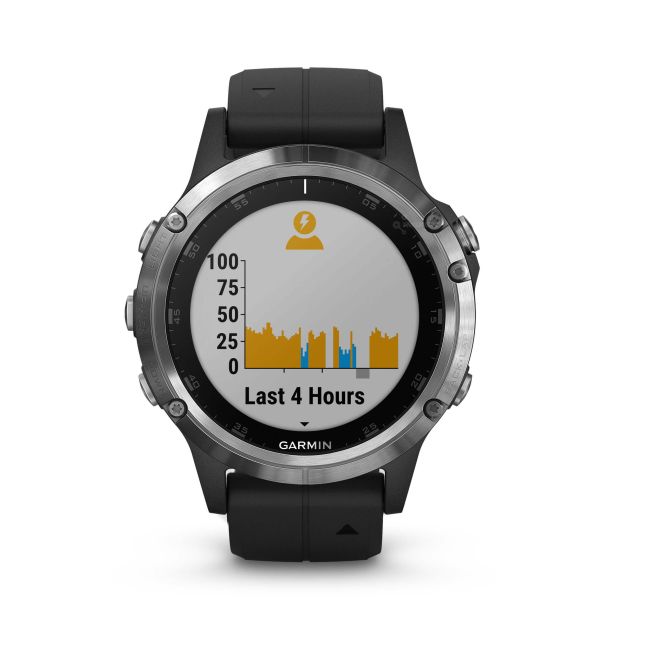 Garmin Fenix 5 Plus Silver negru