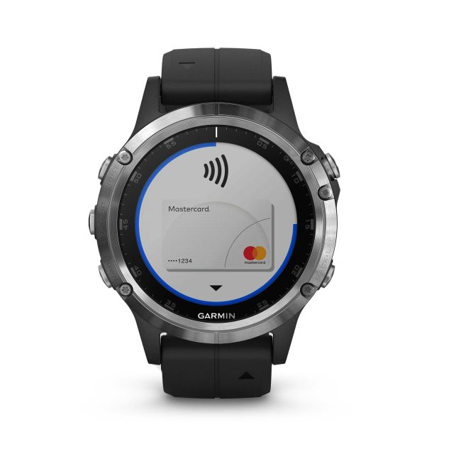 Garmin Fenix 5 Plus Silver negru
