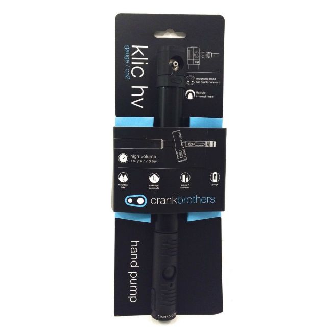 Crank Brothers - pompa de mana pentru bicicleta Klic HV Gauge cu adaptor CO2 - negru