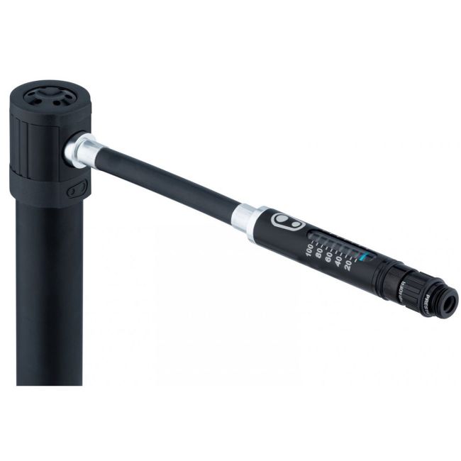 Crank Brothers - pompa de mana pentru bicicleta Klic HV Gauge cu adaptor CO2 - negru