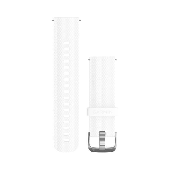 Garmin Quick Release 20 Vivoactive 3/ Vivomove / Venu / Forerunner 245 645 curea silicon Quick Release alb-argintiu
