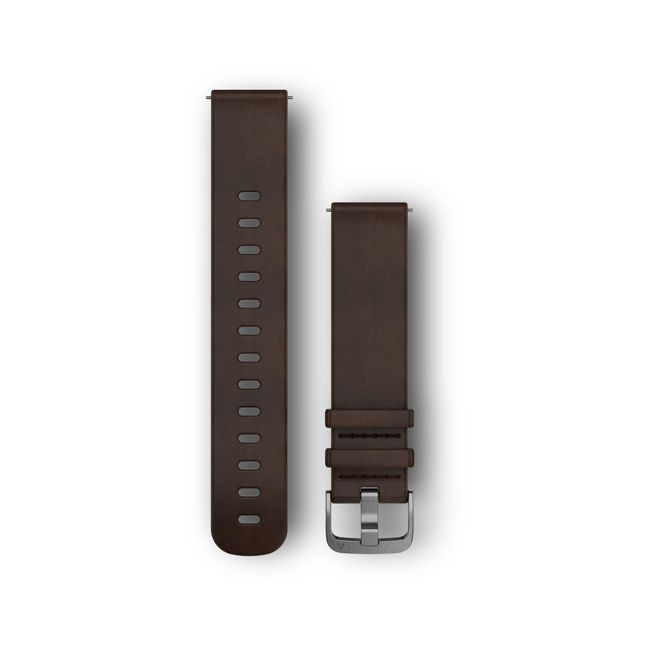 Garmin Quick Release 20 Vivoactive 3/ Vivomove HR/ Forerunner 245 645 curea piele L Quick Release maro-inchis