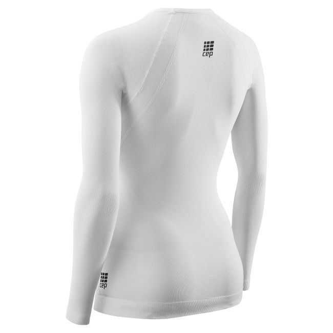 CEP - Tricou de compresie cu maneci lungi, ultralight pentru femei - alb