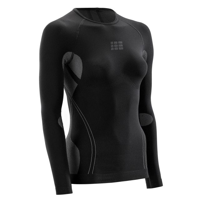 CEP - Tricou de compresie cu maneci lungi, ultralight pentru femei - negru