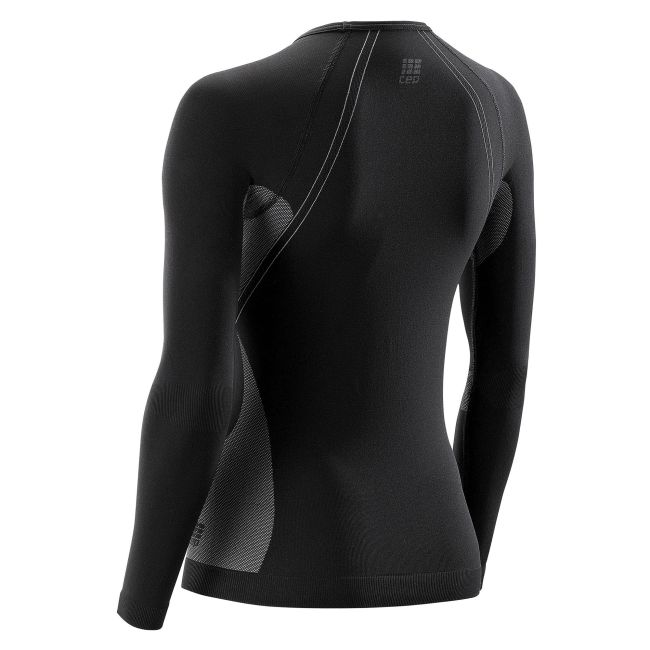 CEP - Tricou de compresie cu maneci lungi, ultralight pentru femei - negru