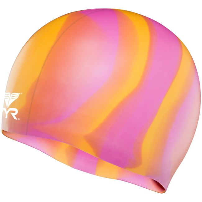 Cască înot silicon multicolor TYR galben-roz