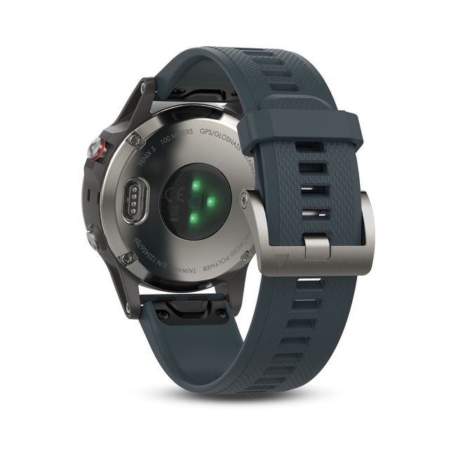 Garmin Fenix 5 Silver cu curea albastra granit