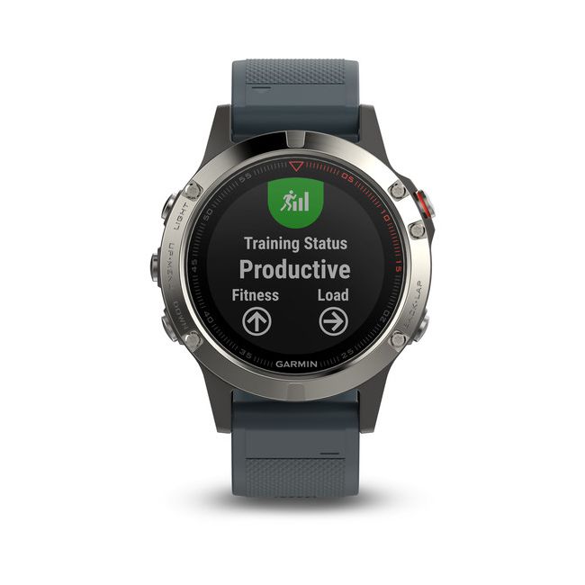 Garmin Fenix 5 Silver cu curea albastra granit