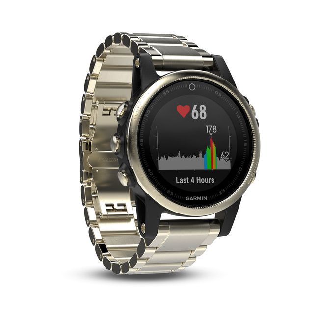 Garmin Fenix 5S Sapphire Champagne cu curea metalica