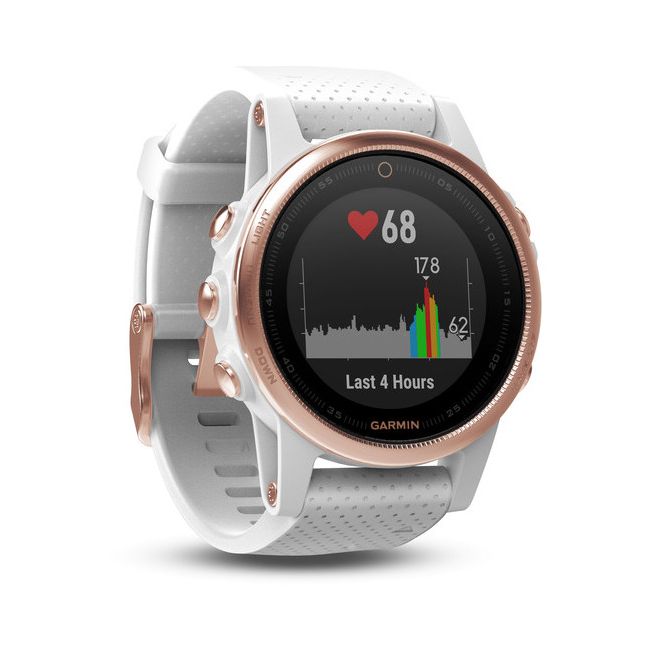 Garmin Fenix 5S Sapphire Rose Gold cu curea alba