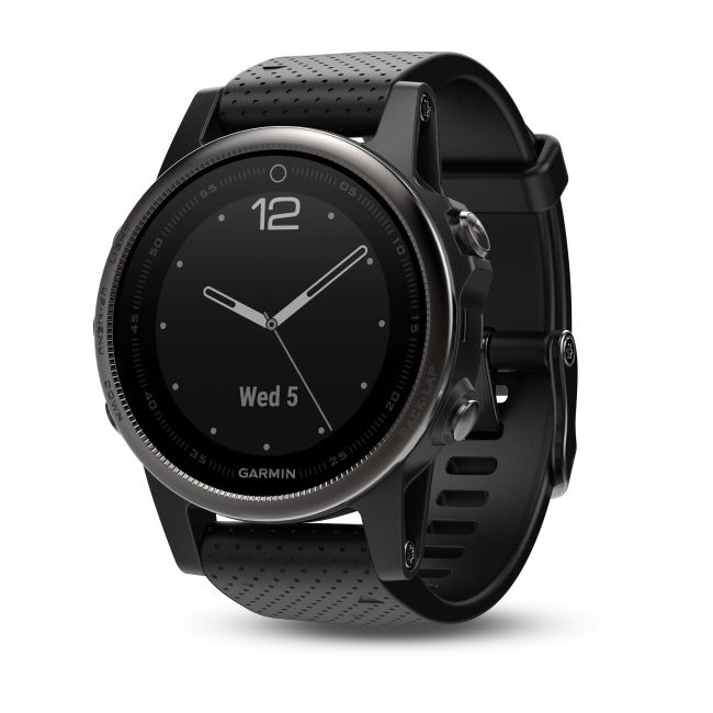 Garmin Fenix 5S Sapphire Slate Grey cu curea neagra