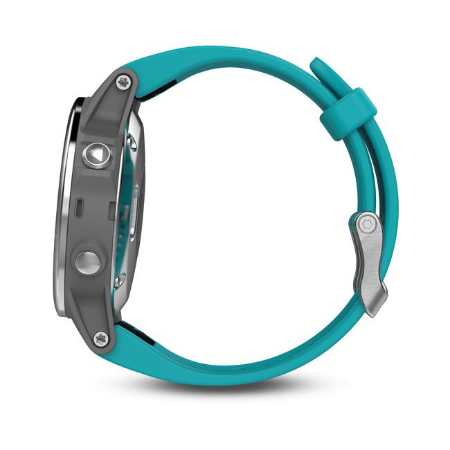 Garmin Fenix 5S Silver cu curea turcoaz