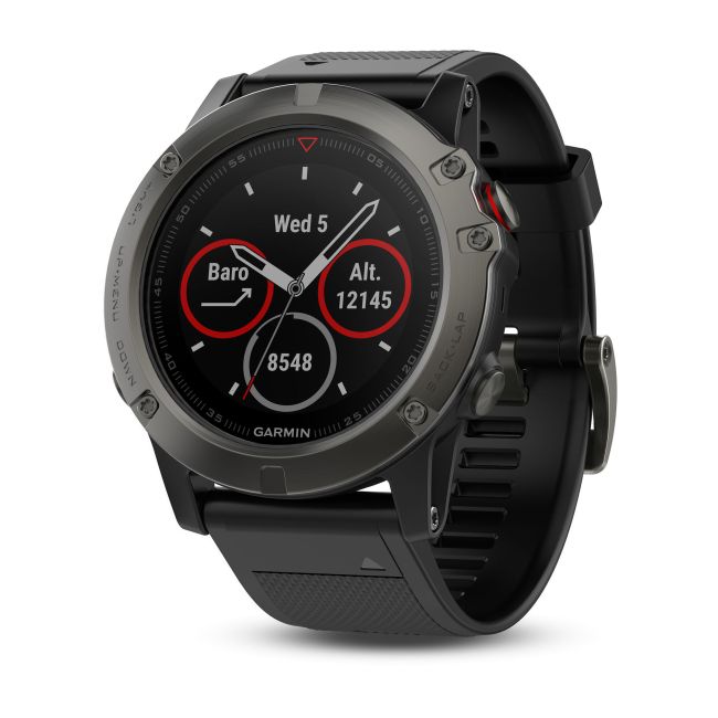 Garmin Fenix 5X Slate Grey Sapphire cu curea neagra