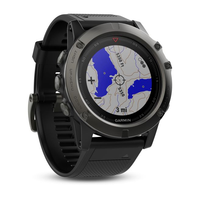 Garmin Fenix 5X Slate Grey Sapphire cu curea neagra