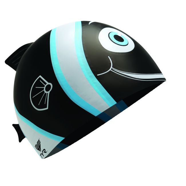 TYR Casca inot silicon copii Happy Fish neagra