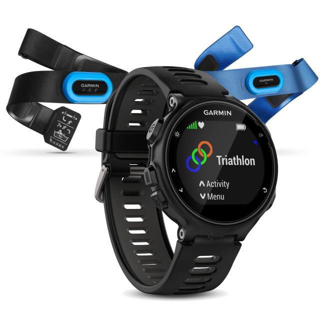Garmin Forerunner 735xt negru-gri Bundle Triathlon - ceas cu GPS pentru alergare, bicicleta, inot, triatlon si alte sporturi
