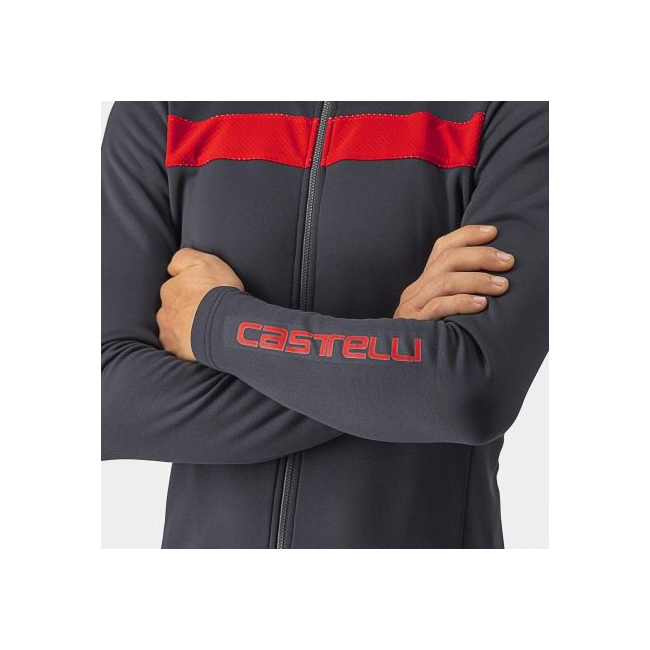 Castelli - tricou maneca lunga 14-20 gr C - Puro 3 FZ - antracit | rosu
