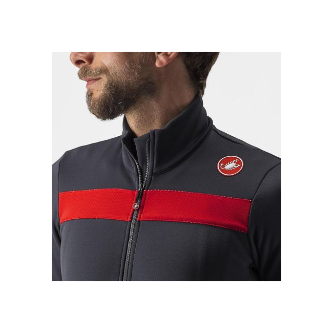 Castelli - tricou maneca lunga 14-20 gr C - Puro 3 FZ - antracit | rosu