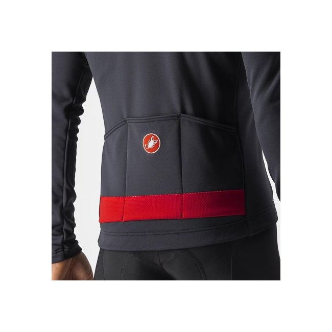 Castelli - tricou maneca lunga 14-20 gr C - Puro 3 FZ - antracit | rosu