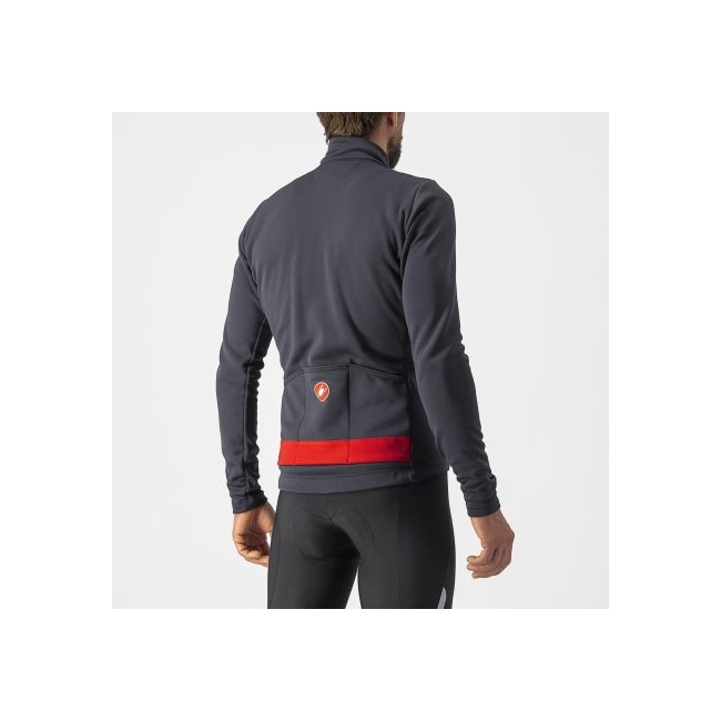 Castelli - tricou maneca lunga 14-20 gr C - Puro 3 FZ - antracit | rosu