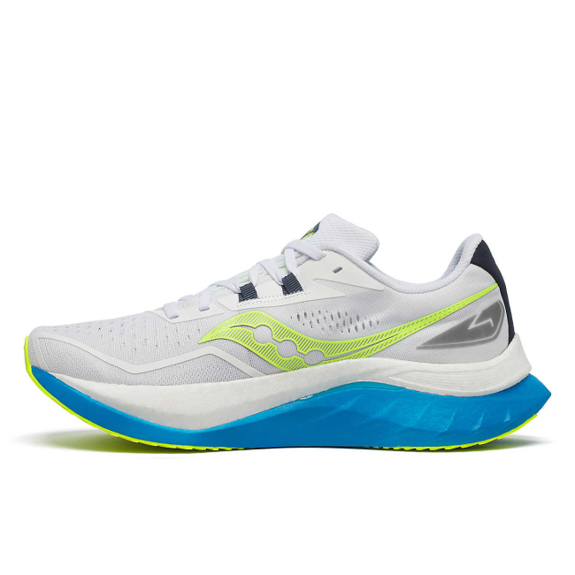 Saucony - pantofi alergare pentru barbati - Endorphin Speed 4 - Alb albastru white I viziblue