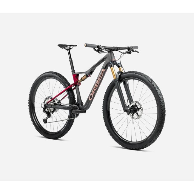 Bicicletă MTB XC full suspension Orbea OIZ M-PRO - Diamond Carbon View (Matt) | Cherry Red (Gloss)